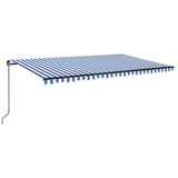 Vidaxl Luifel étend manuellement 500x350 cm bleu et blanc