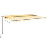 Vidaxl Luifel étend manuellement 500x350 cm jaune et blanc