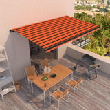 Vidaxl Luifel étend manuellement 500x350 cm orange et brun