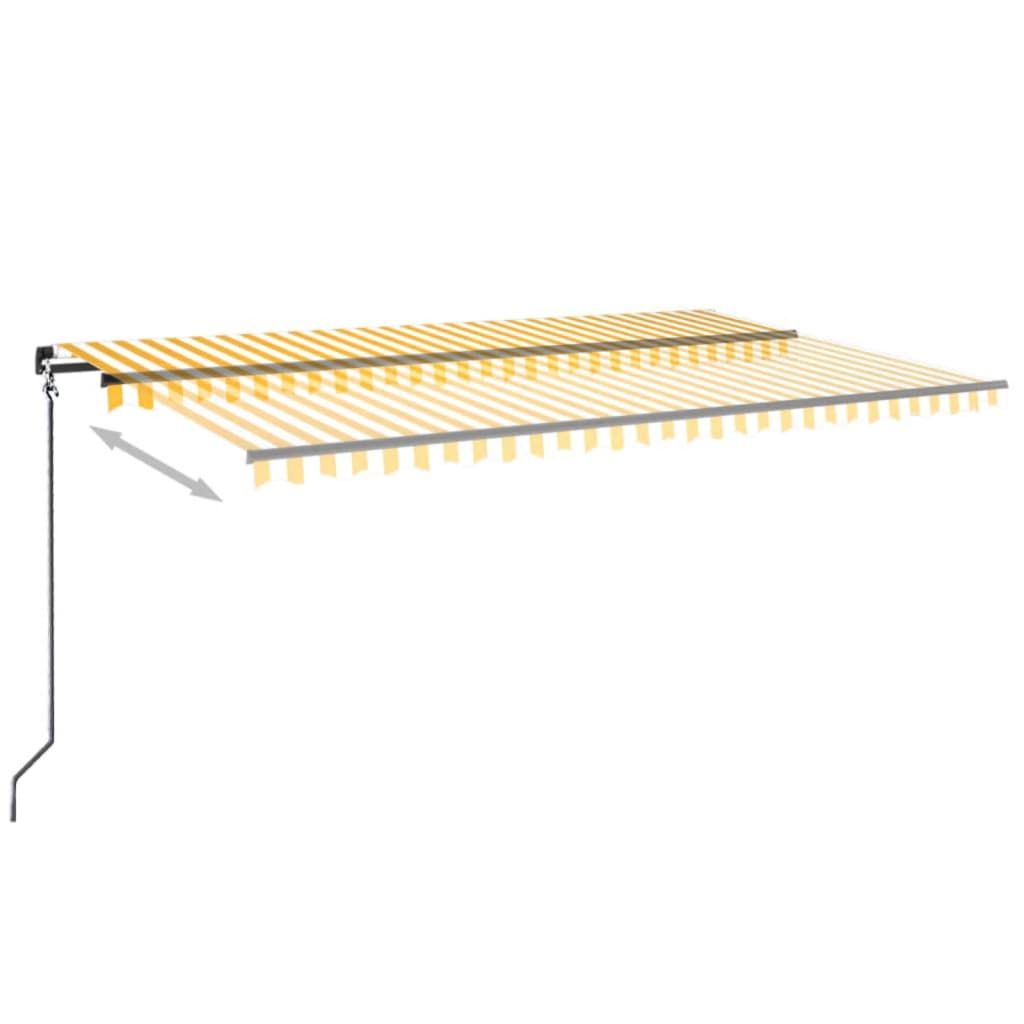 Vidaxl luifel extensible manuellement avec LED 500x350 cm jaune et blanc