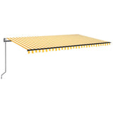 Vidaxl Luifel Automatique extensible 500x350 cm jaune et blanc