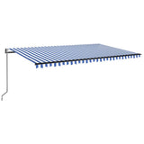 Vidaxl luifel automatique avec led et capteur de vent 500x350 cm blanc bleu