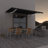 Vidaxl luifel automatique avec led et capteur de vent 500x350 cm anthracite