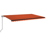 Vidaxl luifel automatique avec capteur de vent LED 500x350 cm brun orange
