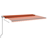 Vidaxl luifel automatique avec capteur de vent LED 500x350 cm brun orange