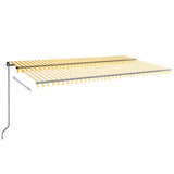 Vidaxl Luifel étend manuellement 600x350 cm jaune et blanc