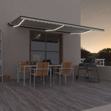 Vidaxl Luifel extensible manuellement avec la Crème à LED 600x350 cm -Colore