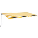 Vidaxl luifel extensible manuellement avec LED 600x350 cm jaune et blanc