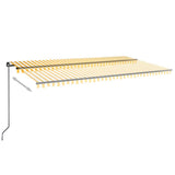 Vidaxl luifel extensible manuellement avec LED 600x350 cm jaune et blanc