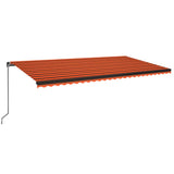 Vidaxl Luifel extensible manuellement avec LED 600x350 cm orange et marron