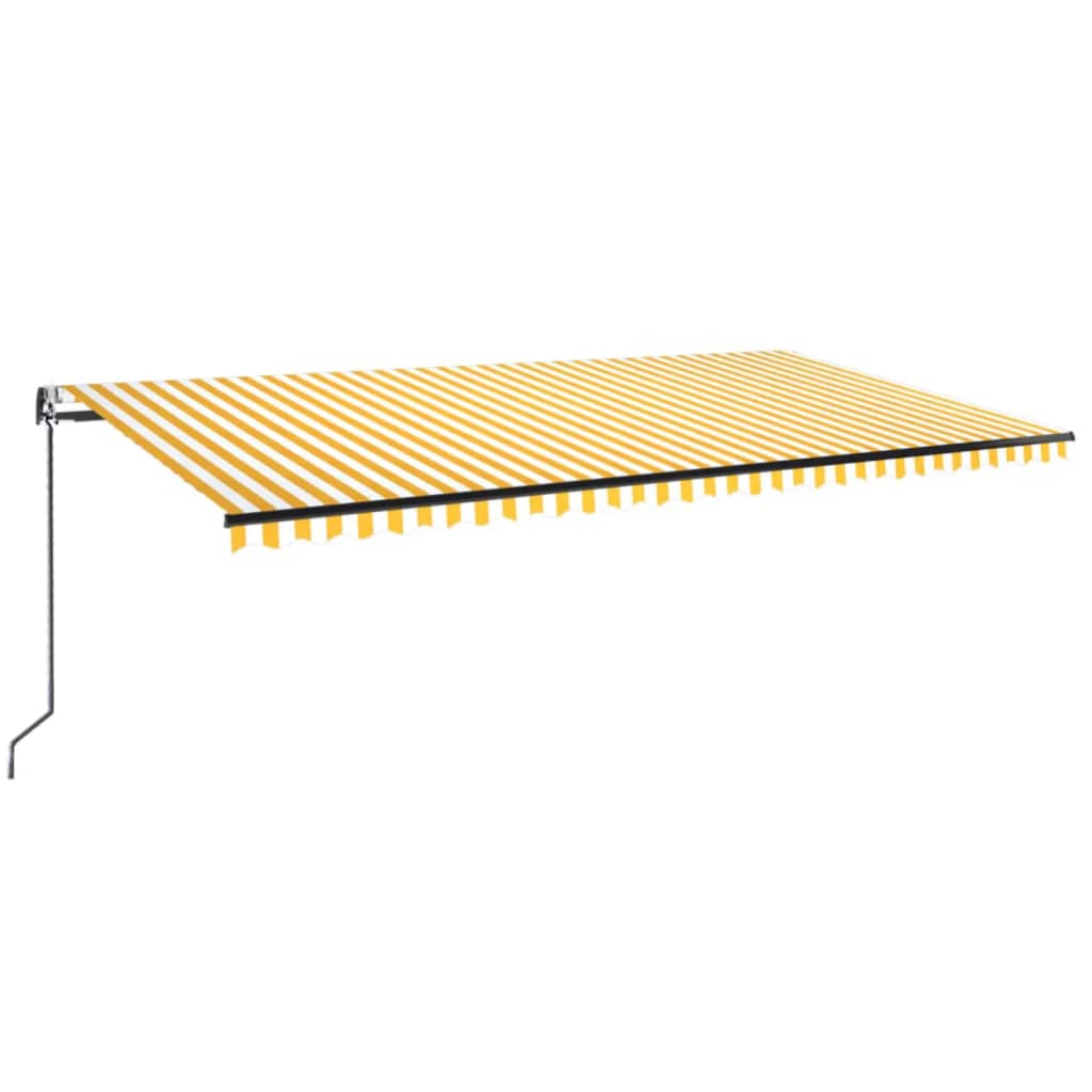 Vidaxl Luifel étend automatiquement 600x350 cm jaune et blanc