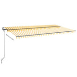 Vidaxl Luifel étend automatiquement 600x350 cm jaune et blanc