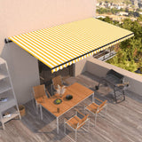 Vidaxl Luifel étend automatiquement 600x350 cm jaune et blanc