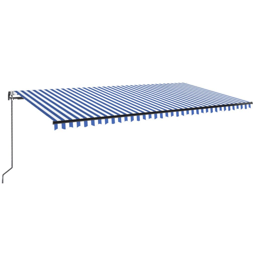 Vidaxl luifel automatique avec led et capteur de vent 600x350 cm blanc bleu