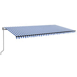 Vidaxl luifel automatique avec led et capteur de vent 600x350 cm blanc bleu