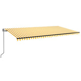 Vidaxl Luifel automatique avec led et capteur de vent 600x350 cm jaune et blanc