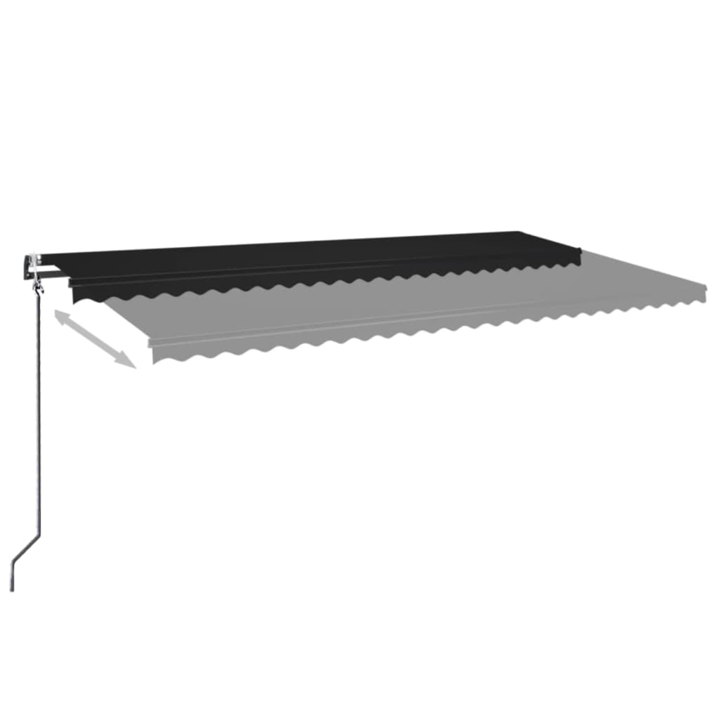 Vidaxl Luifel automatique avec un capteur LED et de vent 600x350 cm anthracite