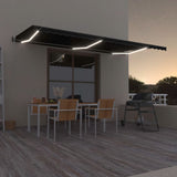 Vidaxl Luifel automatique avec un capteur LED et de vent 600x350 cm anthracite