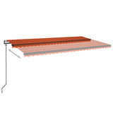 Vidaxl Luifel Automatique avec capteur de vent LED 600x350 cm Brun orange