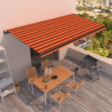 Vidaxl Luifel Automatique avec capteur de vent LED 600x350 cm Brun orange