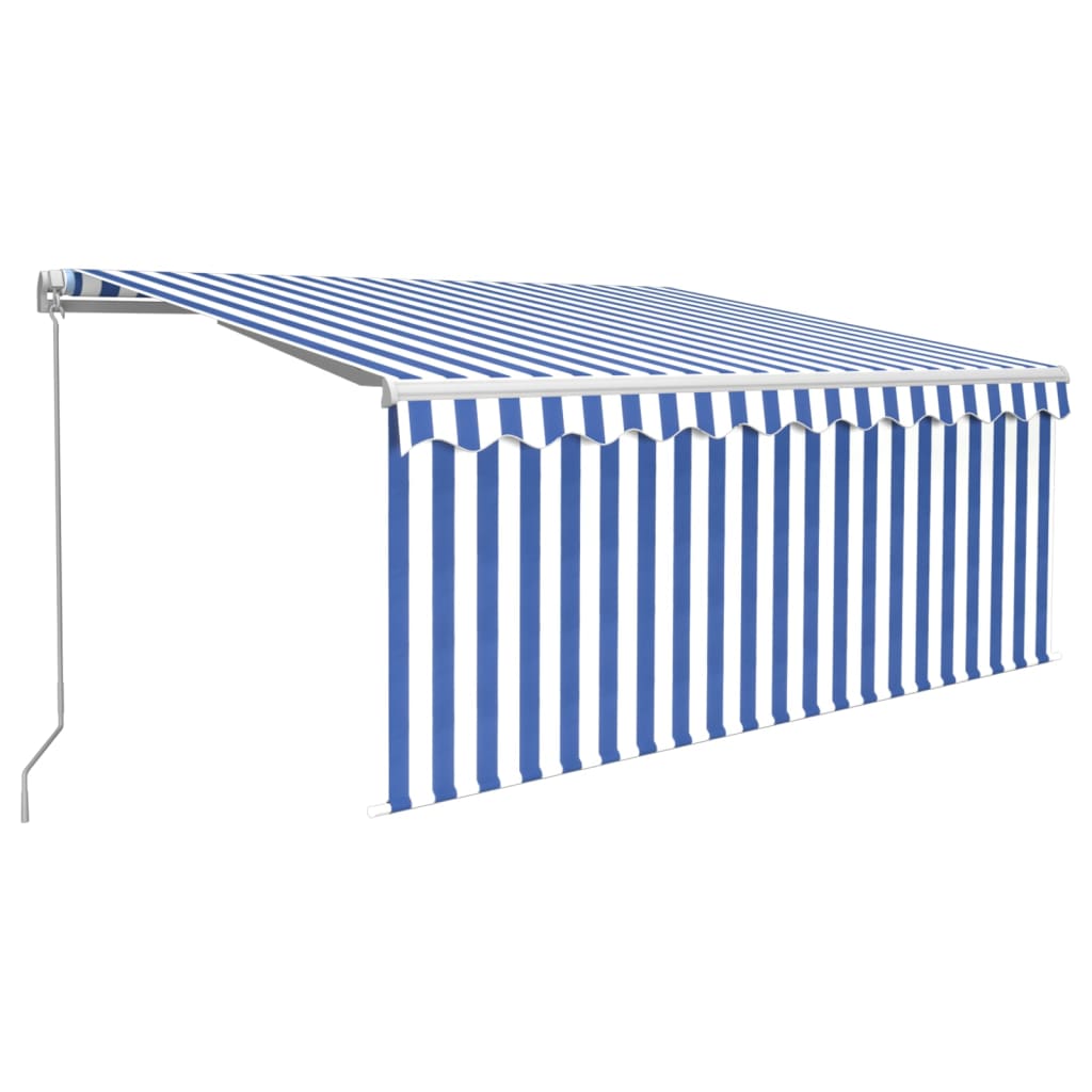 Vidaxl Luifel à rouleau extensible à l'aveugle LED 3x2,5 m blanc bleu