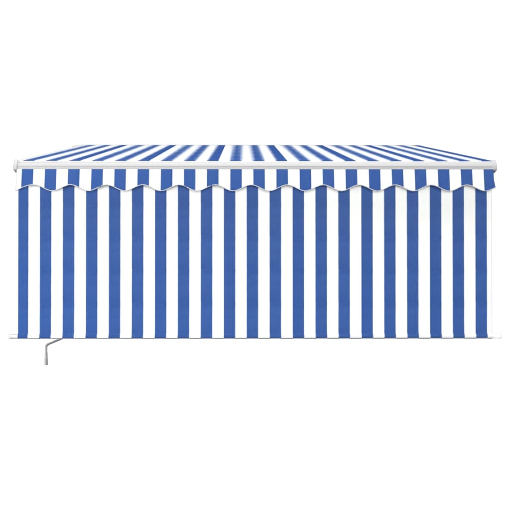 Vidaxl Luifel à rouleau extensible à l'aveugle LED 3x2,5 m blanc bleu