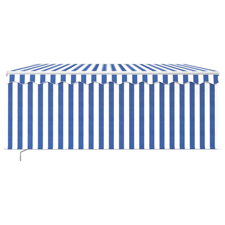 Vidaxl Luifel à rouleau extensible à l'aveugle LED 3x2,5 m blanc bleu