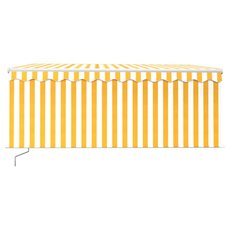 Vidaxl Luifel extensible à rouleau à volant LED 3x2,5 m jaune et blanc