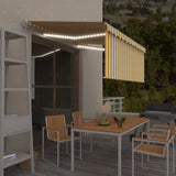 Vidaxl Luifel extensible à rouleau à volant LED 3x2,5 m jaune et blanc