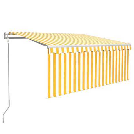 Vidaxl Luifel a automatiquement extensible avec un rouleau aveugle 3x2,5 m jaune blanc