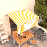 Vidaxl Luifel a automatiquement extensible avec un rouleau aveugle 3x2,5 m jaune blanc