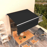 Vidaxl luifel extensible manuellement avec un rouleau aveugle 3,5x2,5 m anthracite