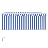 Vidaxl Luifel Rouleau extensible automatique à l'aveugle 3,5x2,5 m blanc bleu