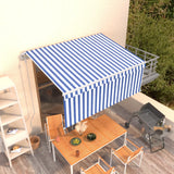 Vidaxl Luifel Rouleau extensible automatique à l'aveugle 3,5x2,5 m blanc bleu