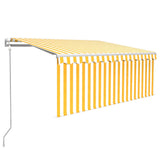 Vidaxl Luifel Rouleau extensible automatique Alite de 3,5 x 2,5 m jaune et blanc