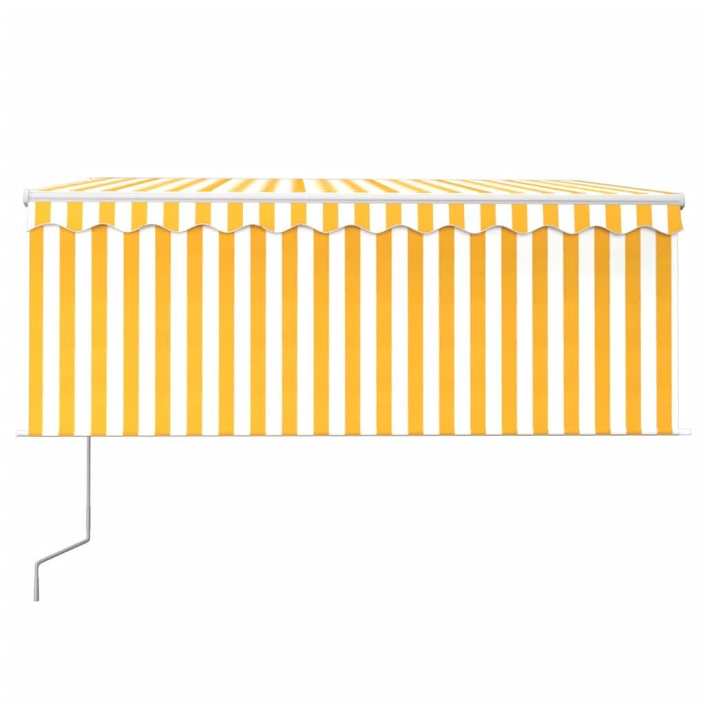 Vidaxl Luifel Rouleau extensible automatique Alite de 3,5 x 2,5 m jaune et blanc