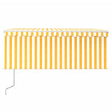 Vidaxl Luifel Rouleau extensible automatique Alite de 3,5 x 2,5 m jaune et blanc