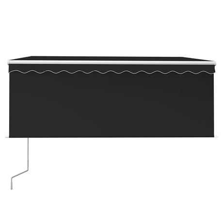 Vidaxl Luifel avec capteur à rouleau à rouleau, LED et vent 3,5x2,5 m anthracite