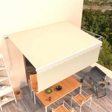 Vidaxl luifel extensible manuellement avec un rouleau aveugle 4x3 m crème -colored