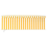 Auvent Vidaxx extensible manuellement avec store enrouleur 4x3 m jaune et blanc
