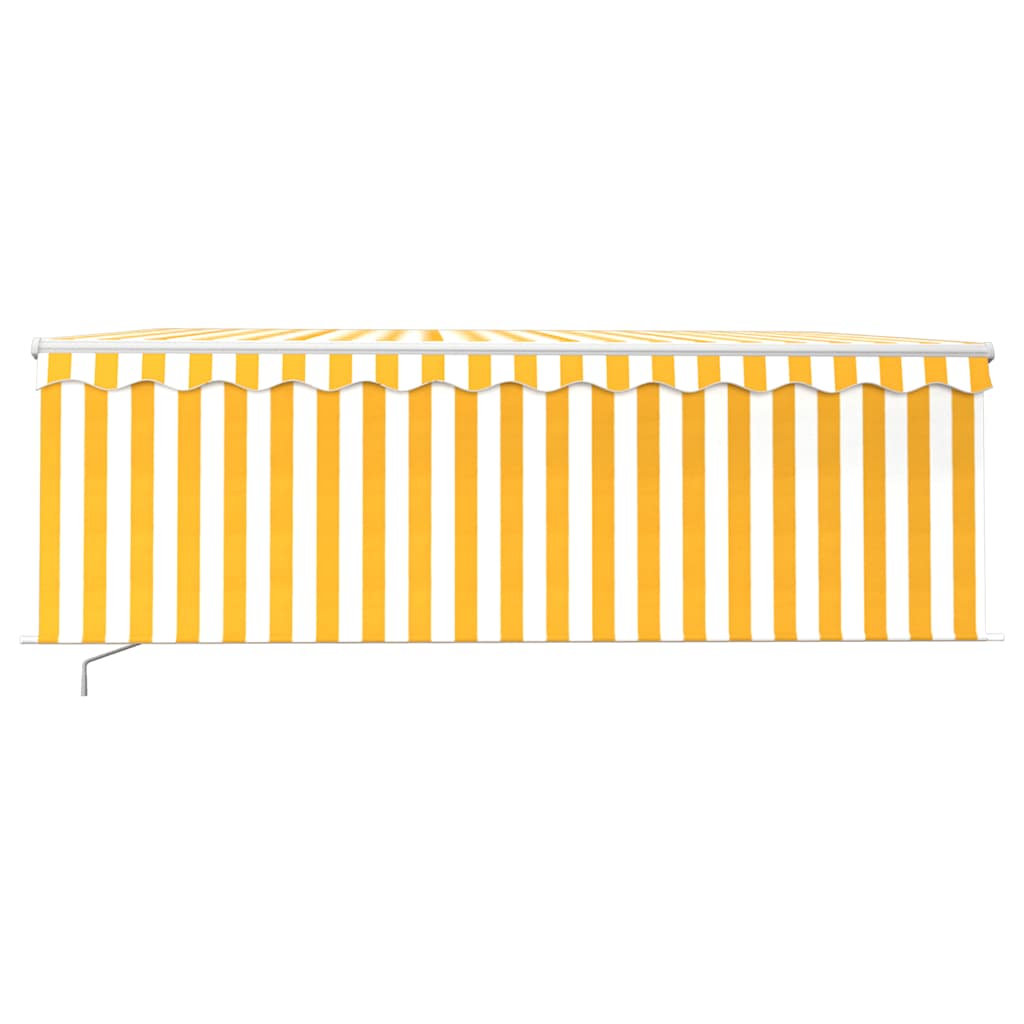Vidaxl luifel extensible manuellement avec un rouleau aveugle 4x3 m jaune et blanc
