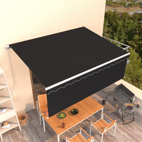 Vidaxl luifel extensible manuellement avec un rouleau aveugle 4x3 m anthracite