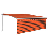 VidaXL Auvent extensible manuellement avec store enrouleur 4x3 m orange marron