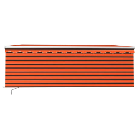 VidaXL Auvent extensible manuellement avec store enrouleur 4x3 m orange marron