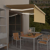 Vidaxl Luifel extensible manuellement avec un rouleau LED 4x3 m jaune blanc