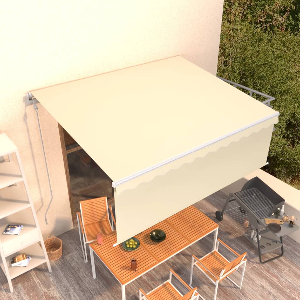 Vidaxl Luifel a automatiquement extensible avec un rouleau aveugle 4x3 m crème couleur