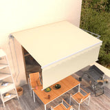 Vidaxl Luifel a automatiquement extensible avec un rouleau aveugle 4x3 m crème couleur