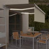 Vidaxl Luifel Automatic avec rouleau à rouleaux, à LED et à capteur de vent 4x3m crème