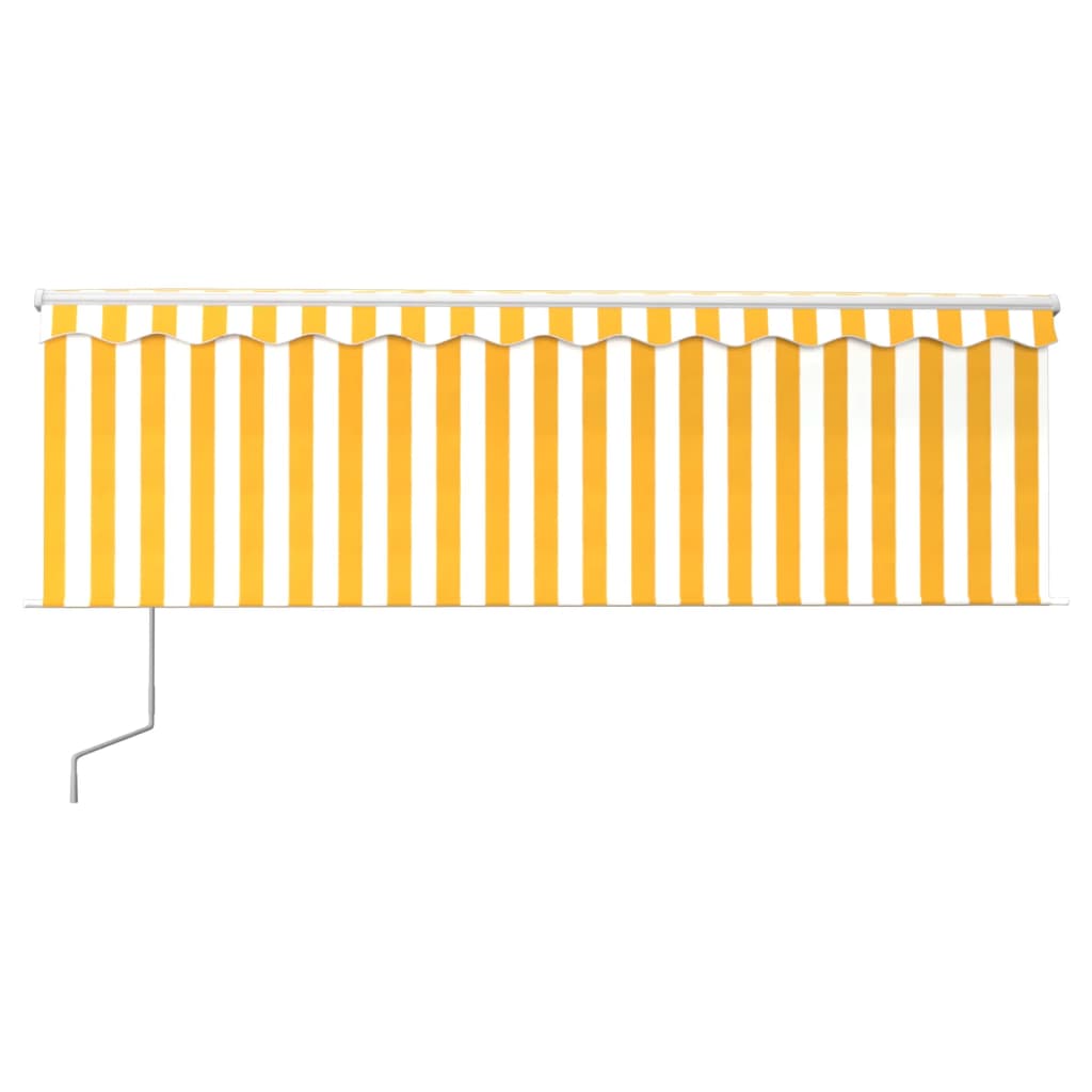 Vidaxl Luifel Automatique avec capteur de vent à LED aveugle à rouleau 4x3 m jaune blanc
