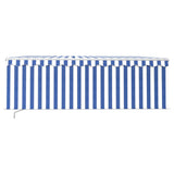 Vidaxl Luifel LED aveugle à rouleau extensible manuellement 4,5x3 m blanc bleu
